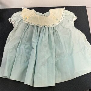 C.I. Castro Baby Dress with Lace Collar in Soft Blue